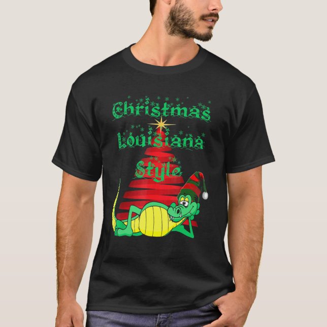Camiseta Natal Love Louisiana Holiday Cheer (Frente)