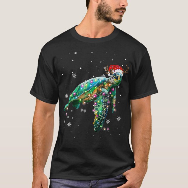 Camiseta Natal Luz Engraçado Papai Noel Feliz Natal 2 (Frente)