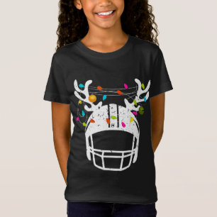 Camiseta Natal Luz Futebol Capacete Engraçado Xmas