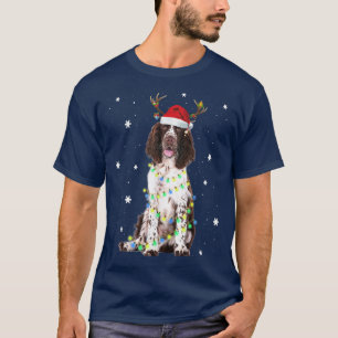 Camiseta Natal Luz Inglês Springer Spaniel Dog