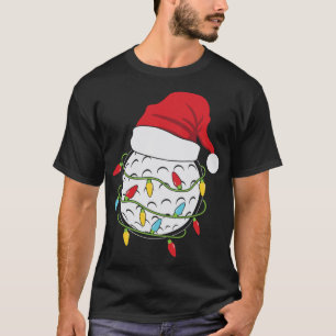 Camiseta Natal Luz Santa Hã Bola de Golfe Engraçada Esporte