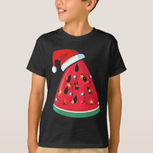 Camiseta Natal Luz Tropical Melancia Verão Natal