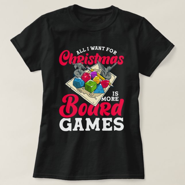 Camiseta natal mais boardgames conselho game gamer t (Frente do Design)