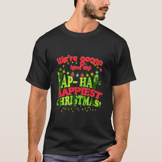 Camiseta Natal mais feliz do Hap - Férias Engraçadas (Frente)
