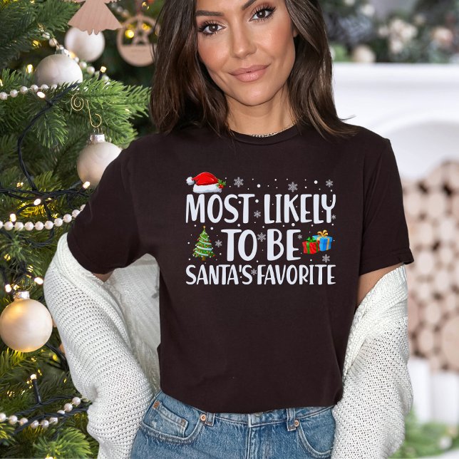 Camiseta Natal Mais Provável Para Ser Papai noel Favorito E (Criador carregado)