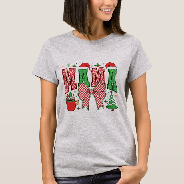 Camiseta Natal Mamãe - Feriado (Frente)