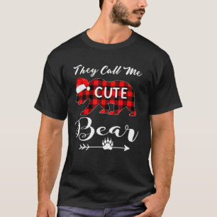 Camiseta Natal Me Chamam De Urso Bonito Correspondendo Paja