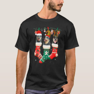 Camiseta Natal Meia de Gado Australiano Reindeer San