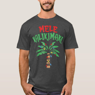 Camiseta Natal Mele Kalikimaka Palm Tree Hawaiai Light
