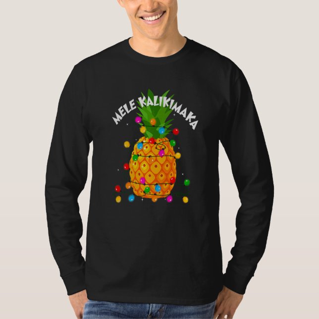 Camiseta Natal Mele Kalikimaka Pineapple Havaí L (Frente)