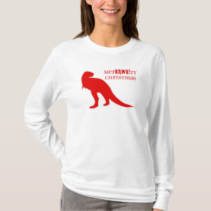 Camiseta Natal merRAWRry de T-Rex