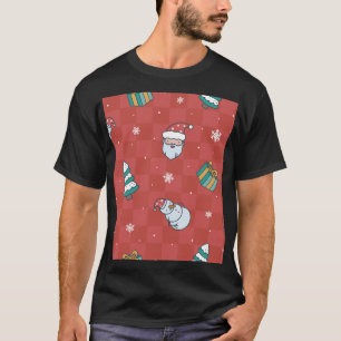 Camiseta Natal minimalista: Design vermelho sem costura.