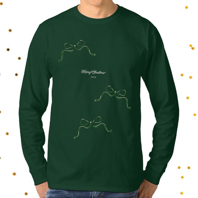 Camiseta Natal moderno de Arco verde minúsculo (Criador carregado)
