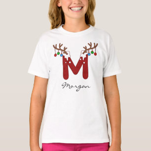 Camiseta Natal Monograma Família Correspondente Férias