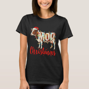 Camiseta Natal Moo Vaca Engraçada Amantes do Gado Fazendeir