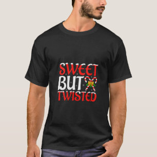 Camiseta Natal Mulheres Doce Mas Torta Piada Cane de Açúcar
