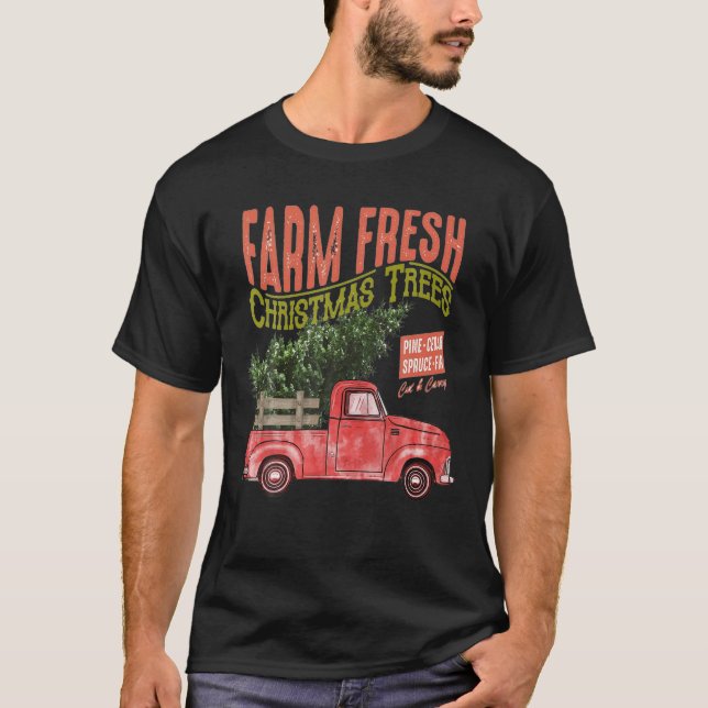 Camiseta Natal Na Fazenda, Vinação De Árvore De Natal Fresc (Frente)