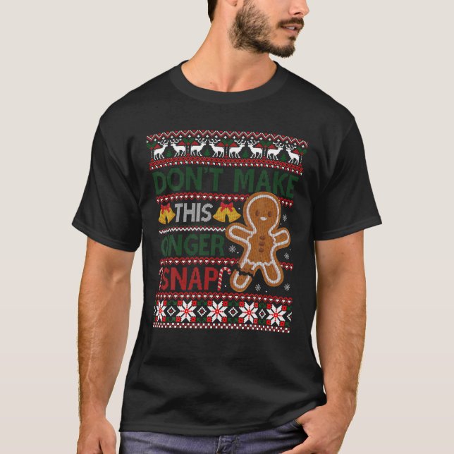 Camiseta Natal Não faça esse Ginger Encher o Natal (Frente)