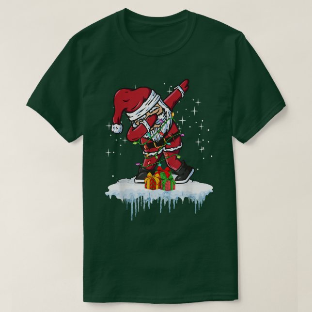 Camiseta Natal Neve Horário de inverno Luzes de Fada Papais (Frente do Design)