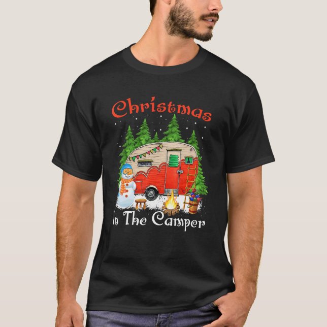 Camiseta Natal No Camper Family Cute Camping Chris (Frente)