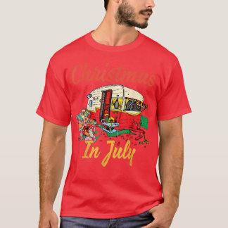 Camiseta Natal No Campo De Acampamento De Julho