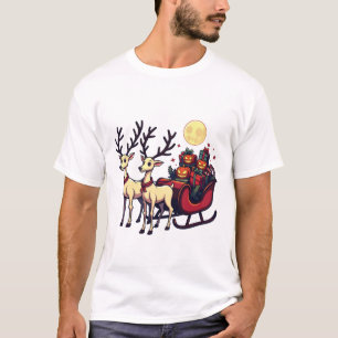 Camiseta Natal no Halloween Reindeer Pumpkin Presente