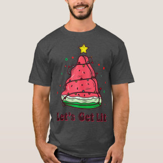 Camiseta Natal No Partido Watermelon Xmas Tree Vamos Em Jul