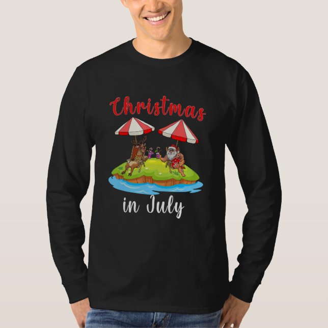 Camiseta Natal No Relatório Do Ano Do Médio De Julho (Frente)