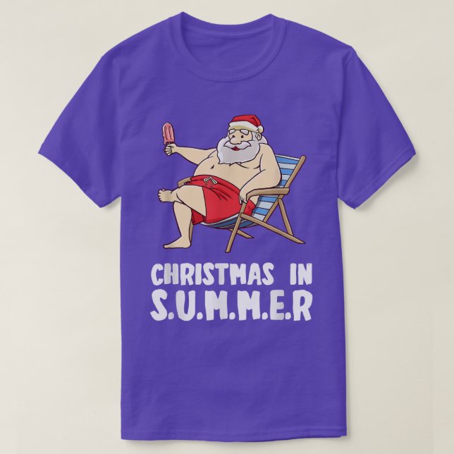 Camiseta Natal No Sorvete De Verão Em Julho (Frente do Design)