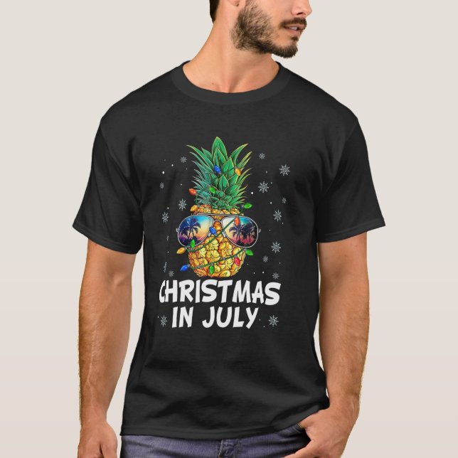 Camiseta Natal No Verão De Abacaxi De Julho (Frente)
