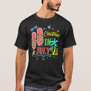 Camiseta Natal No Verão De Chinelos De Julho