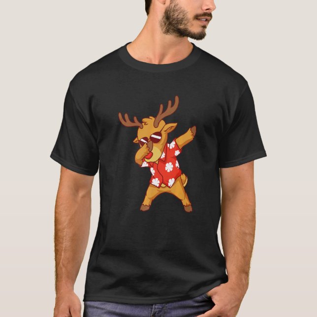Camiseta Natal No Verão De Dabbing Deer Holiday (Frente)