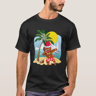 Camiseta Natal No Verão De Dabbing Papais noeis Gingerpão