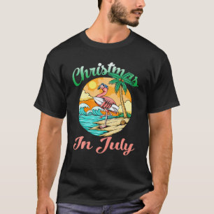 Camiseta Natal No Verão De Flamingo De Julho
