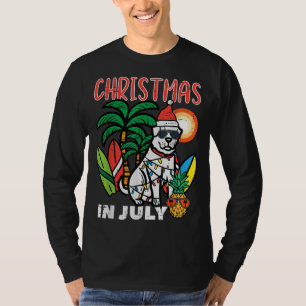 Camiseta Natal No Verão De Julho De Cachorro Lover Beach Xm