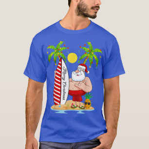 Camiseta Natal No Verão De Julho Surfe De Palmeiras