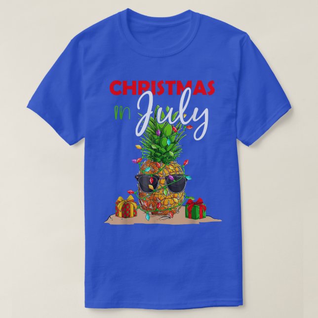 Camiseta Natal No Verão De Shirt Pineapple Xmas (Frente do Design)