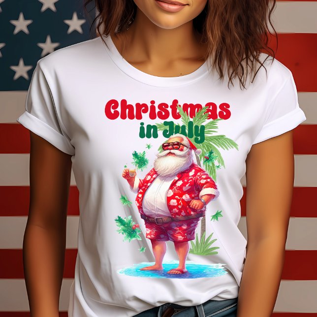 Camiseta Natal no Verão Tropical de Julho, Furioso Natal (Criador carregado)