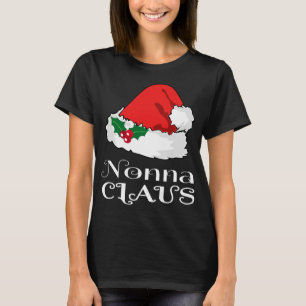 Camiseta Natal Nonna Claus Correspondendo Pajama Santa Hat