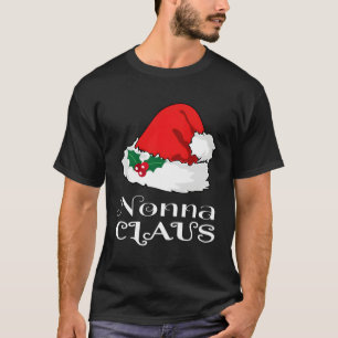Camiseta Natal Nonna Claus Correspondendo Pajama Santa Hat
