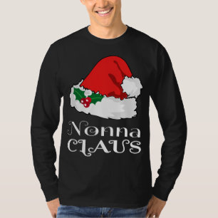 Camiseta Natal Nonna Claus Correspondendo Pajama Santa Hat 