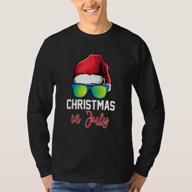 Camiseta Natal Nos Óculos De Sol De Julho (Frente)