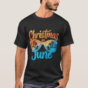 Camiseta Natal Nos Óculos De Sol De Junho Frio De Verão
