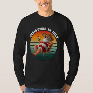 Camiseta Natal nos Papais noeis de julho sobre as férias no