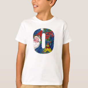 CAMISETA NATAL O LETTER / SANTA CLAUS COM BORRACHA VERMELHA