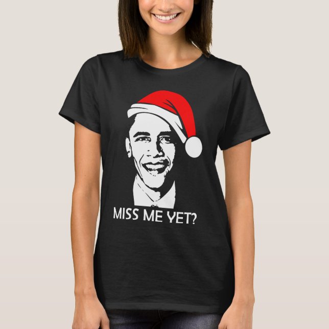 Camiseta Natal Obama Mentira-me, mas Obama Papais noeis (Frente)