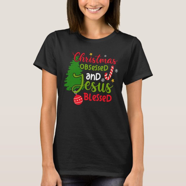 Camiseta Natal Obcecado e presentes abençoados de Jesse (Frente)