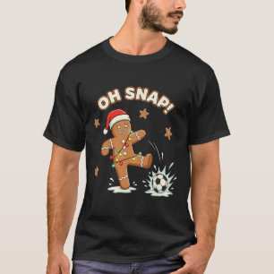 Camiseta Natal Oh Snap Biscoito de Gengibre Futebol Natalin