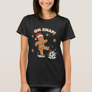Camiseta Natal Oh Snap Biscoito de Natal Futebol Natalino D