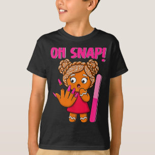 Camiseta Natal Oh Snap Unhas Quebradas Funny Gingerbread Xm